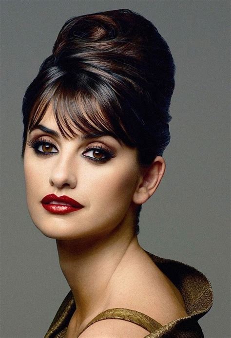 Penelope Cruz Updo High Bun Hairstyles Vintage Hairstyles Bride