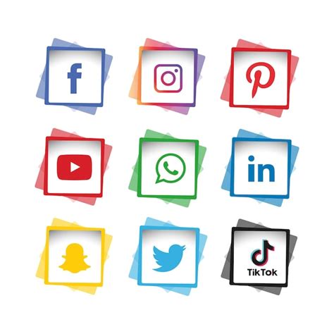 Premium Vector Social Media Icons Set Logo Vector Illustrator