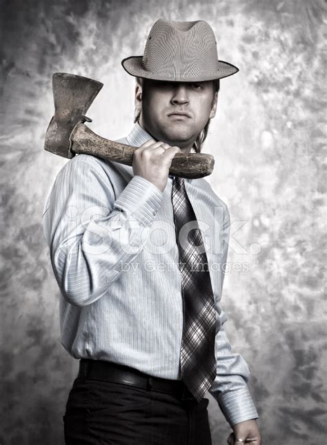 Man Holding Axe On The Shoulder Stock Photo Royalty Free Freeimages