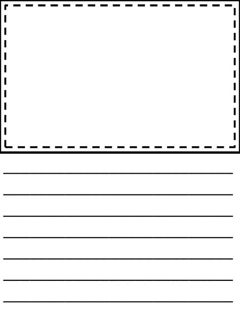 Primary Paper With Picture Box Free Printable Lined Writing Paper