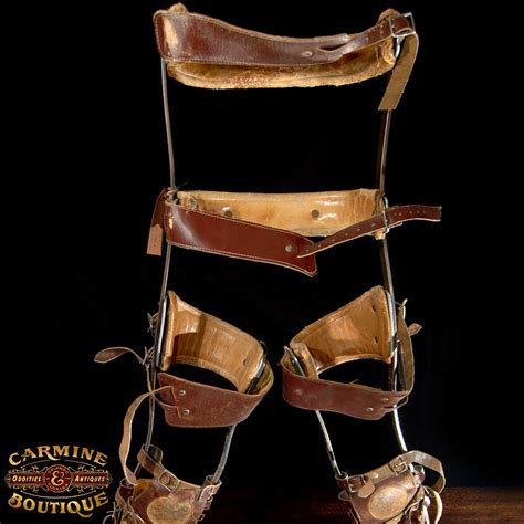 Antique Leather And Metal Polio Leg Brace Child