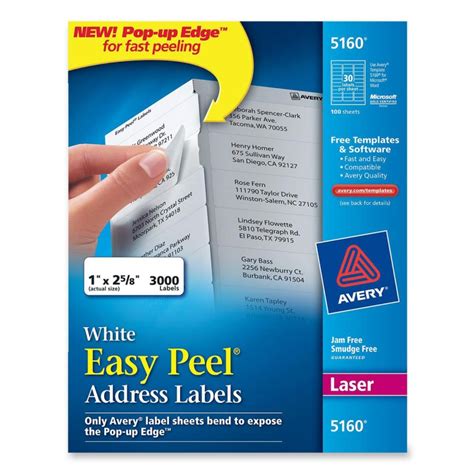 To print on a sheet of avery 5160 labels using a program editable avery labels 5160 worksheets amp teaching resources tpt. Address Label Avery Dennison 5160 AVE5160