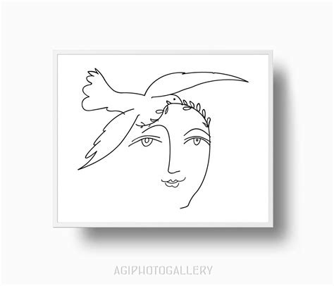 Picasso Face Of Peace Viii Print Picasso Girl Dove Peace