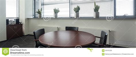 Round Table For Business Meeting Stock Image Image Of Dining