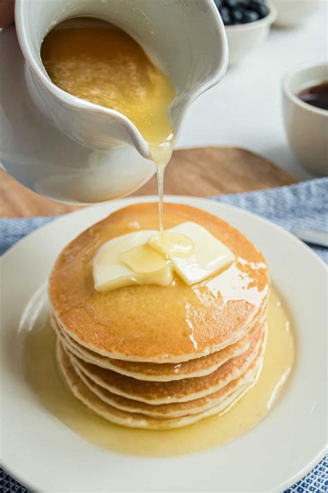 Homemade Pancake Syrup Easy Homemade Pancakes Homemade Cakes Buttermilk Syrup Homemade