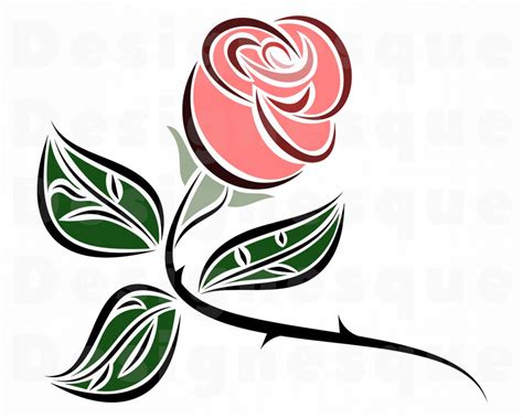 Pink Rose Svg Flower Svg Pink Rose Clipart Rose Files For Etsy Canada