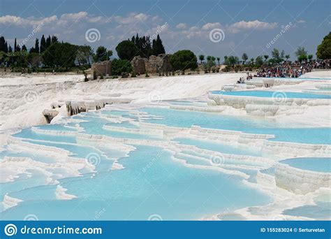 Travertines Pools And Terraces In Pamukkale Denizli Turkey Natural