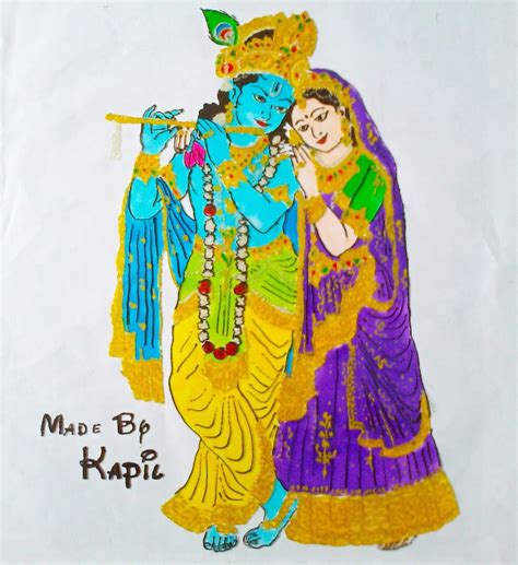 Radha Krishna Glass Painting Sirf Hand Made