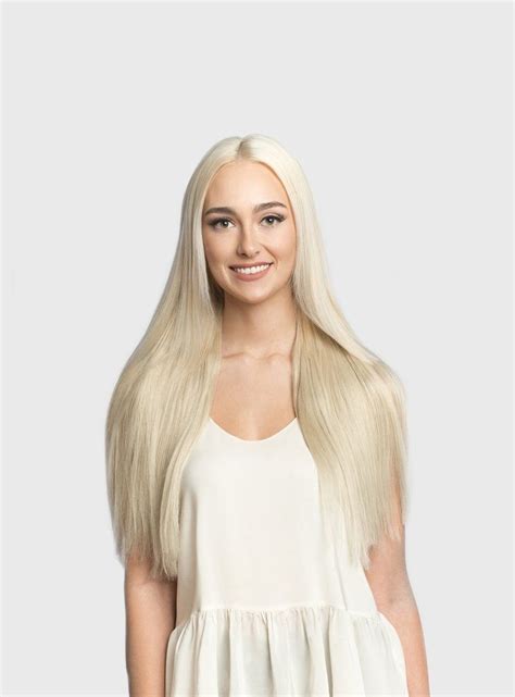Seamless Clip In Hair Extensions Platinum Blonde Color 90 180 Grams