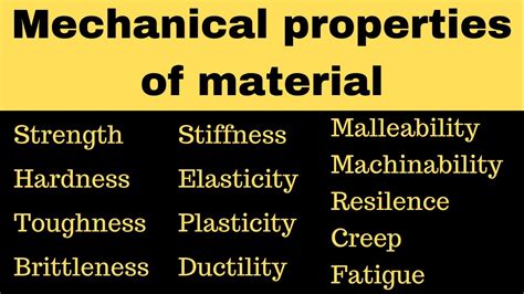 Mechanical Properties Of Material In Engineering Machine Design