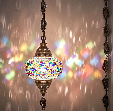 Demmex Swag Plug In Turkish Moroccan Mosaic Ceiling Hanging Lamp