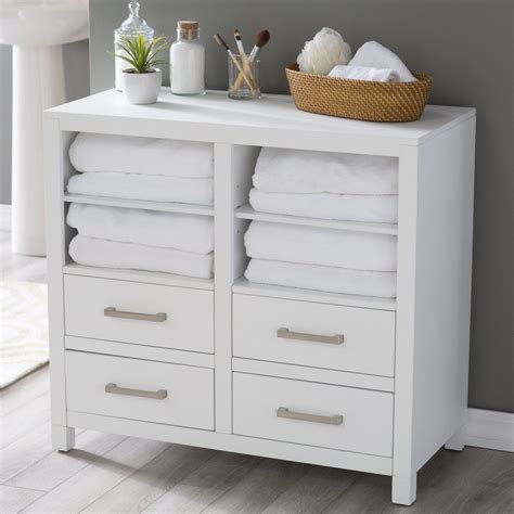 Explore our range of bathroom cabinets for all your bathroom storage needs. Classic White Freestanding Bathroom Storage Cabinet For ...