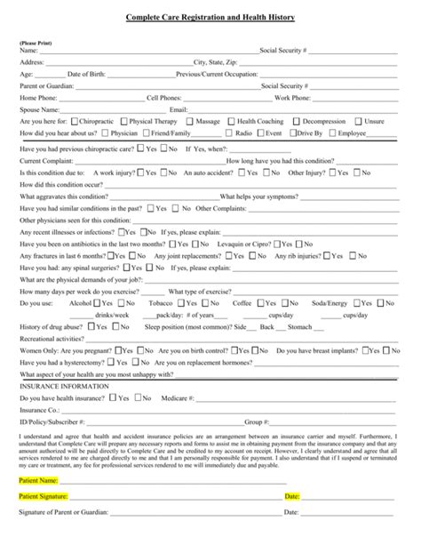 New Patient Health History Form Click Here