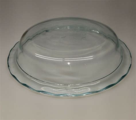Pyrex Clear Glass Blue Tint Fluted Edge Deep Pie Plate Dish 9 1 2 C209 Usa Bake Ebay