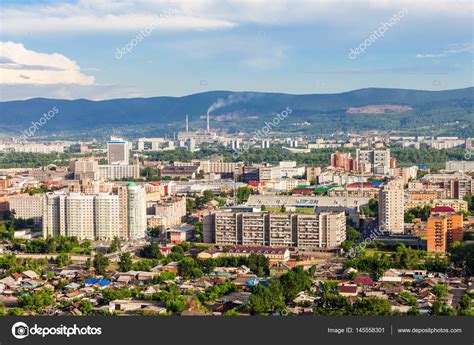 Krasnoyarsk Aerial Panoramic View — Stock Photo © Saiko3p 145558301