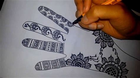 Arabic Floral Henna Easy Mehndi Design On Paper How To Draw Simple