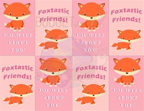 Free Foxy Valentines Day Printables Budget Earth