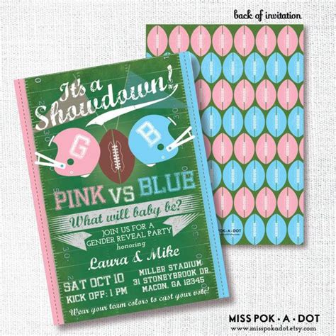 Football Gender Reveal Party Invitation Editable Printable Etsy Gender Reveal Party