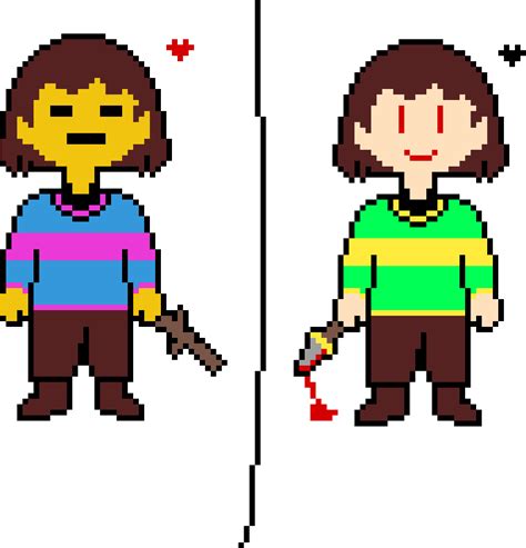 Frisk And Chara Sprite Cartoon Clipart Large Size Png Image Pikpng