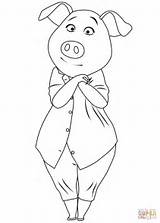 Coloring Sing Rosita Pig sketch template