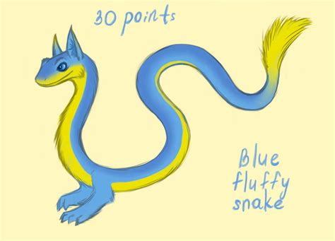 Blue Fluffy Snake Adoptable Closed By Darkylucifer On Deviantart