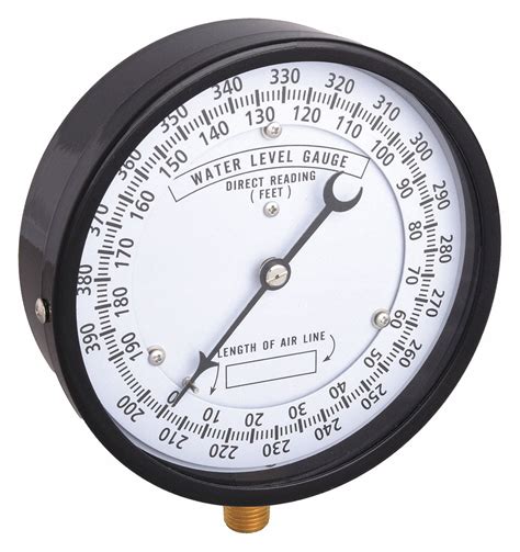 Duro 0 To 390 Ft H2o 4 12 In Dial Well Water Level Gauge 20lk20