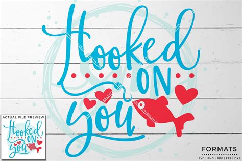 Hooked On You Valentine Svg 50133 Svgs Design Bundles
