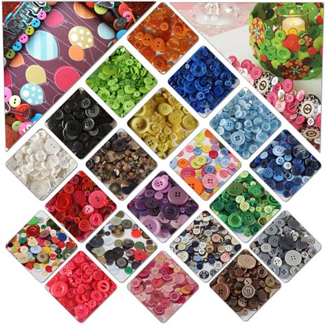 50g Assorted Mixed Colourful Buttons Plastic Round Buttons Etsy