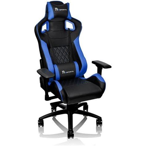 Thermaltake Tt Esports Gt Fit F100 Gaming Chair Blue And Black Gc Gtf