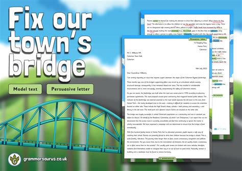 Year 6 Model Text Persuasive Letter Fix Our Towns Bridge Gbsct