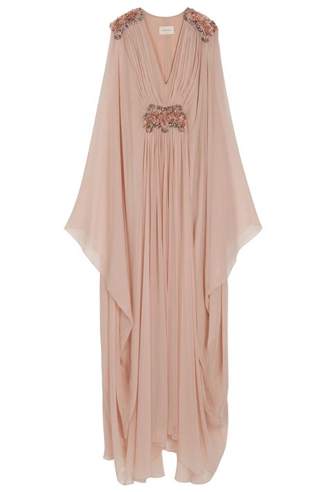 However, kaftan dresses are a great option for ramadan's outfits, as the maxi dress style is perfect to wear during ramadan 2018. Marchesa Embellished Chiffon Kaftan Gown in Pink - Lyst