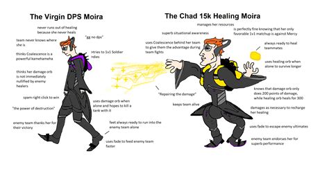 The Virgin Dps Moira Vs The Chad 15k Healing Moira Overwatch