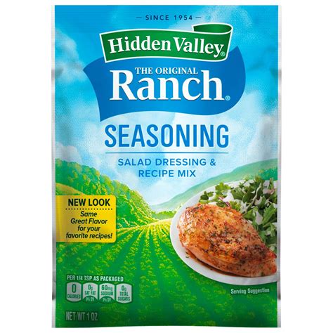 I like to mix a bit of oil with potato slices then toss them in a bowl with a package of ranch mix to coat. Hidden Valley Original Ranch Salad Dressing & Seasoning ...