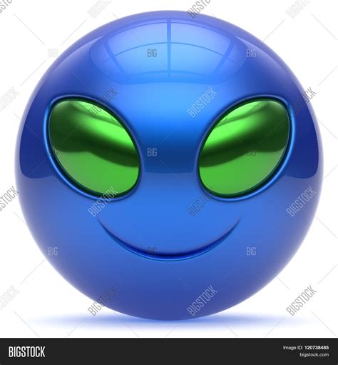 Smiley Alien Face Cartoon Cute Head Image And Photo Bigstock
