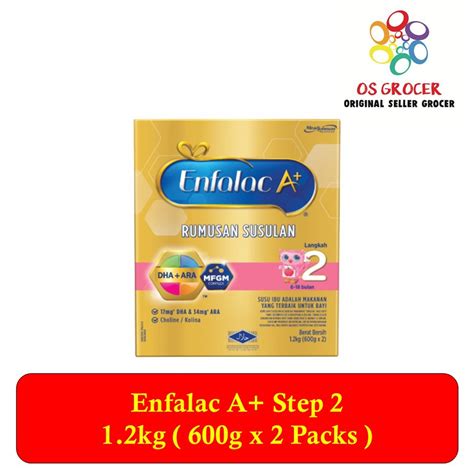 Harga pasaran antara rm50 ke rm55 untuk pek 400 gram. Enfalac A+ Step 2 For 6 To 18 Months 1.2kg ( 600g x 2 ...