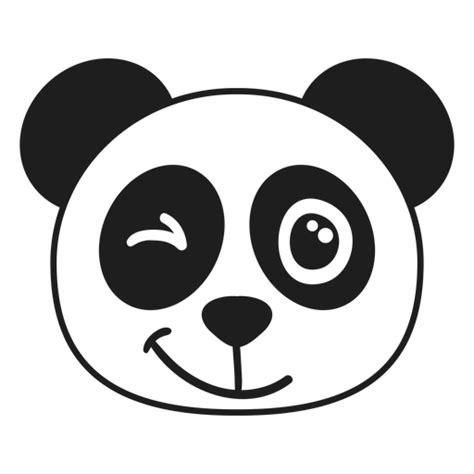 Panda Wink Head Muzzle Stroke Png Svg Design For T Shirts