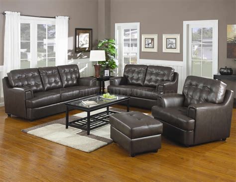 Rich Chocolate Bonded Leather Match Modern Sofa And Loveseat Set