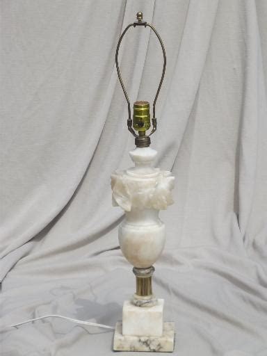 In a room with a high ceiling fixture, they can provide extra light while you read or work. mid-century vintage alabaster lamp, Italian marble carved ...