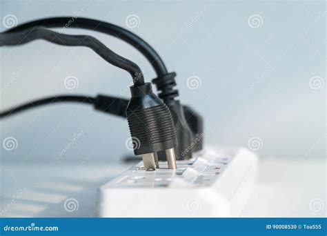 Plug In Not Fully Into Electrical Outlet Stock Photo Image Of Power