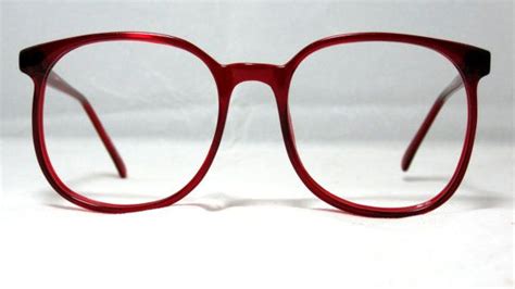This Is A Great Pair Of Vintage 80s Oversized Eyeglass Frames They Are Cherry Red Translucent