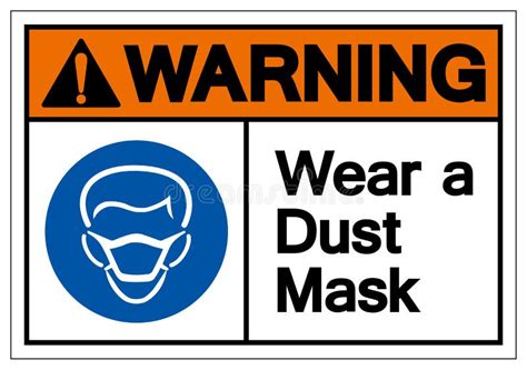 Warning Dust Hazard Wear Appropriate Dust Mask In This Area Symbol Sign