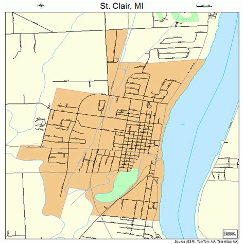 St Clair Michigan Street Map 2670680