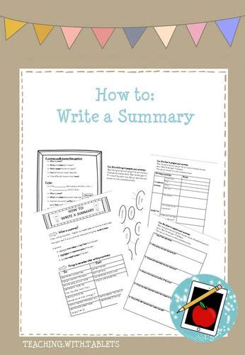 How To Write A Summary Unterrichtsmaterial Im Fach Englisch