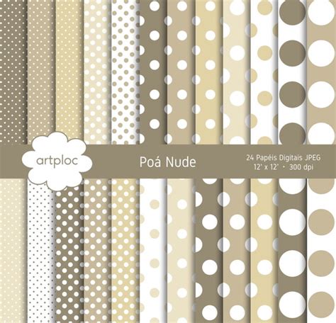 Papel Digital Poá Nude 2 Loja Artploc Elo7 Produtos Especiais