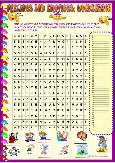 Emotions Word Search Wordmint Word Search Printable