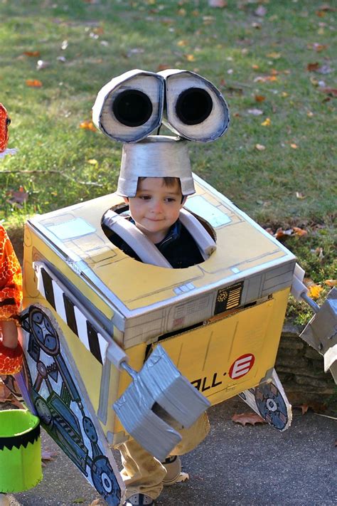 Use your box cutter to cut pieces out of the cardboard matching the size and shape of those you drew in step 3. My three year old son in a homemade Wall-E costume - we ...