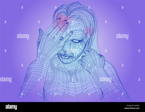 Woman Headache Abstract Illustration Of Female Stock Vector Image