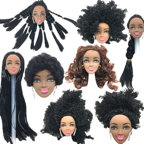 Nk One Pcs Black Doll Hair Head For Barbie Doll Accessories Black