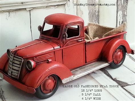 Fall Sale Large Old Fashioned Red Truck By Sundaytreasures On Etsy