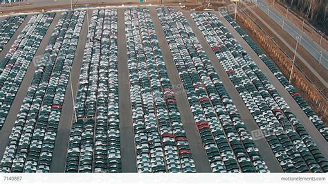Maybe you would like to learn more about one of these? Flying Above Storage Parking Lot Of New Unsold Cars Stock ...